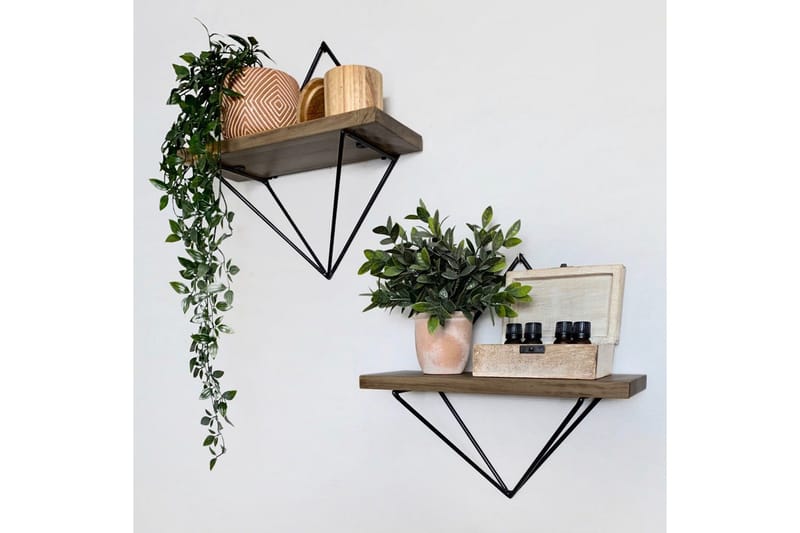 Wall Shelf Valnøtt|Svart - Valnøtt/Svart - Oppbevaring - Hylle - Vegghylle