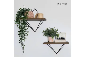 Wall Shelf Valnøtt|Svart - Valnøtt/Svart - Oppbevaring - Hylle - Vegghylle