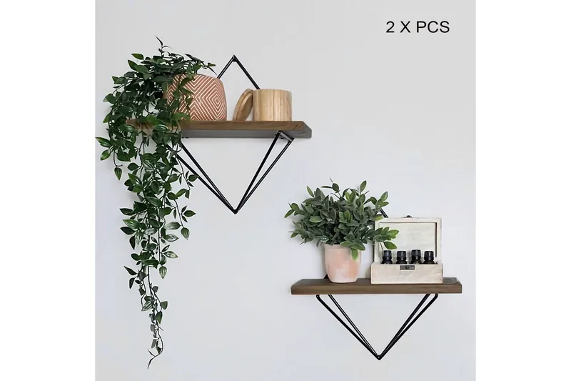 Wall Shelf Valnøtt|Svart - Valnøtt/Svart - Oppbevaring - Hylle - Vegghylle