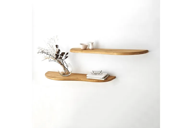 Wavy Vegghylle 100 cm - Eik - Oppbevaring - Hylle - Vegghylle