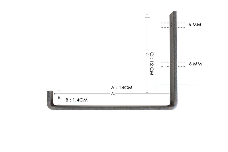 Wayte Vegghylle 60 cm i Tre med Metallstativ Svart/Eik - Svart / Eik - Oppbevaring - Hylle - Vegghylle