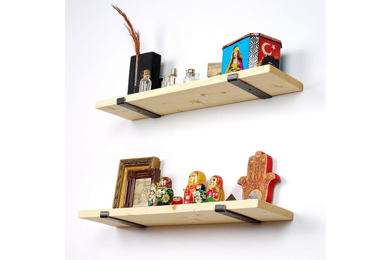 Wayte Vegghylle 60 cm - Svart / Eik - Oppbevaring - Hylle - Vegghylle