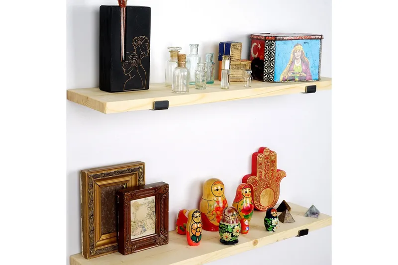 Wayte Vegghylle 60 cm - Svart / Eik - Oppbevaring - Hylle - Vegghylle