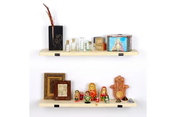 Wayte Vegghylle 60 cm - Svart / Eik - Oppbevaring - Hylle - Vegghylle