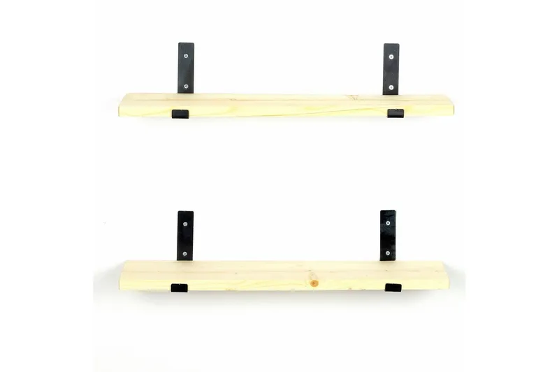 Wayte Vegghylle 60 cm - Svart / Eik - Oppbevaring - Hylle - Vegghylle