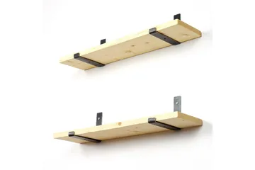 Wayte Vegghylle 60 cm - Svart / Eik - Oppbevaring - Hylle - Vegghylle