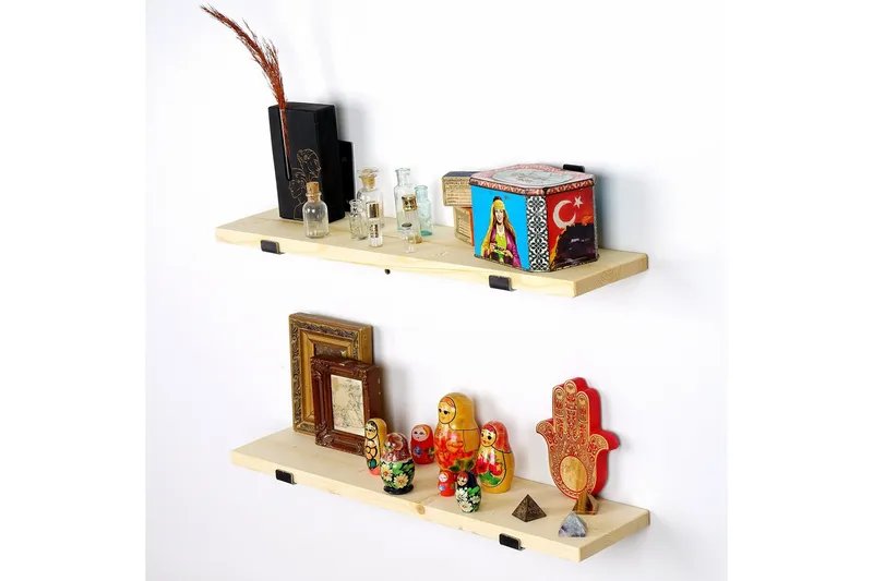 Wayte Vegghylle 60 cm - Svart / Eik - Oppbevaring - Hylle - Vegghylle