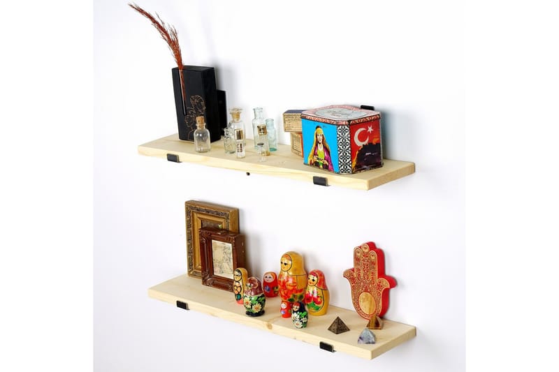 Wayte Vegghylle 60 cm - Svart / Eik - Oppbevaring - Hylle - Vegghylle