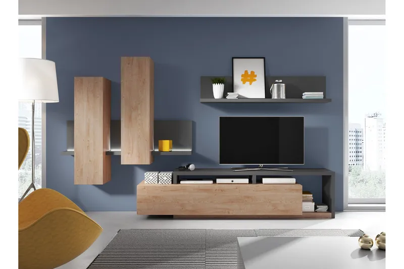 Wesley Hylle - Mørkegrå | Tre - Oppbevaring - Hylle - Vegghylle