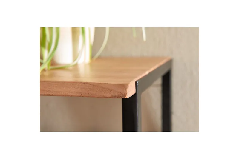 Vegghylle Wohnling Vegghengt knaggrekke i metall med massivt tre 80 cm industriell - Oppbevaring - Hylle - Hattehylle