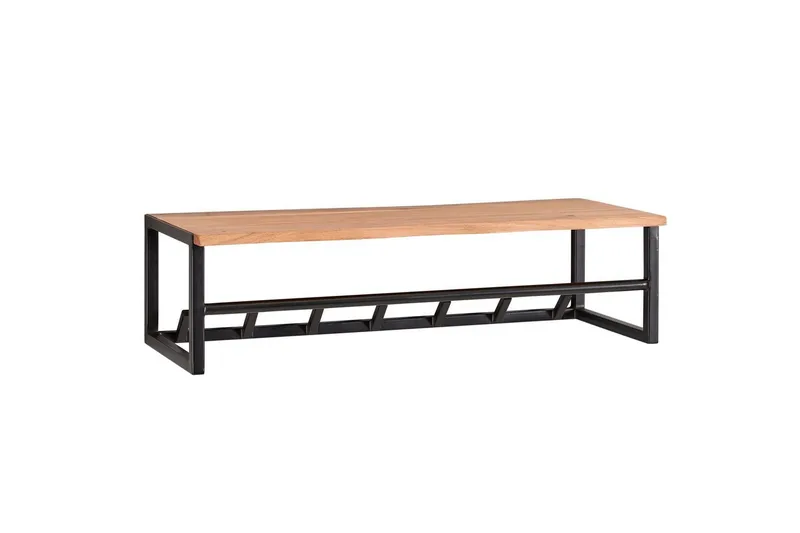 Vegghylle Wohnling Vegghengt knaggrekke i metall med massivt tre 80 cm industriell