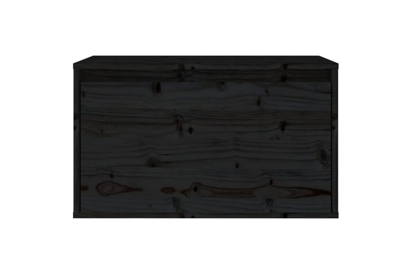 Veggskap svart 60x30x35 cm heltre furu - Svart - Vegghylle - Vegghengt oppbevaring