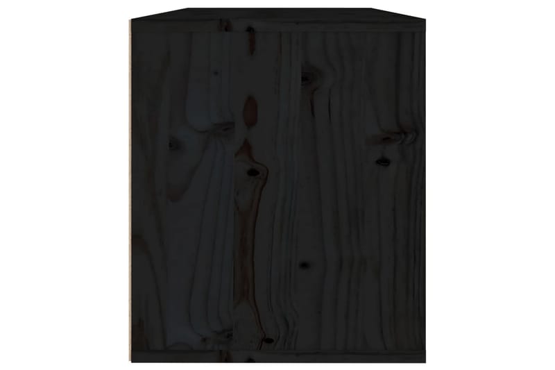 Veggskap svart 60x30x35 cm heltre furu - Svart - Vegghylle - Vegghengt oppbevaring