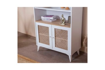 Velin Bokhylle 90 cm - Hvit/Lysfarget tre - Oppbevaring - Hylle - Bokhylle