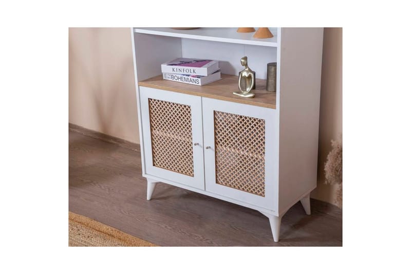 Velin Bokhylle 90 cm - Hvit/Lysfarget tre - Oppbevaring - Hylle - Bokhylle