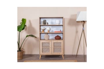 Velin Bokhylle 90 cm - Hvit/Lysfarget tre - Oppbevaring - Hylle - Bokhylle