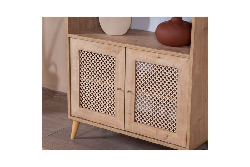 Velin Bokhylle 90 cm - Hvit/Lysfarget tre - Oppbevaring - Hylle - Bokhylle