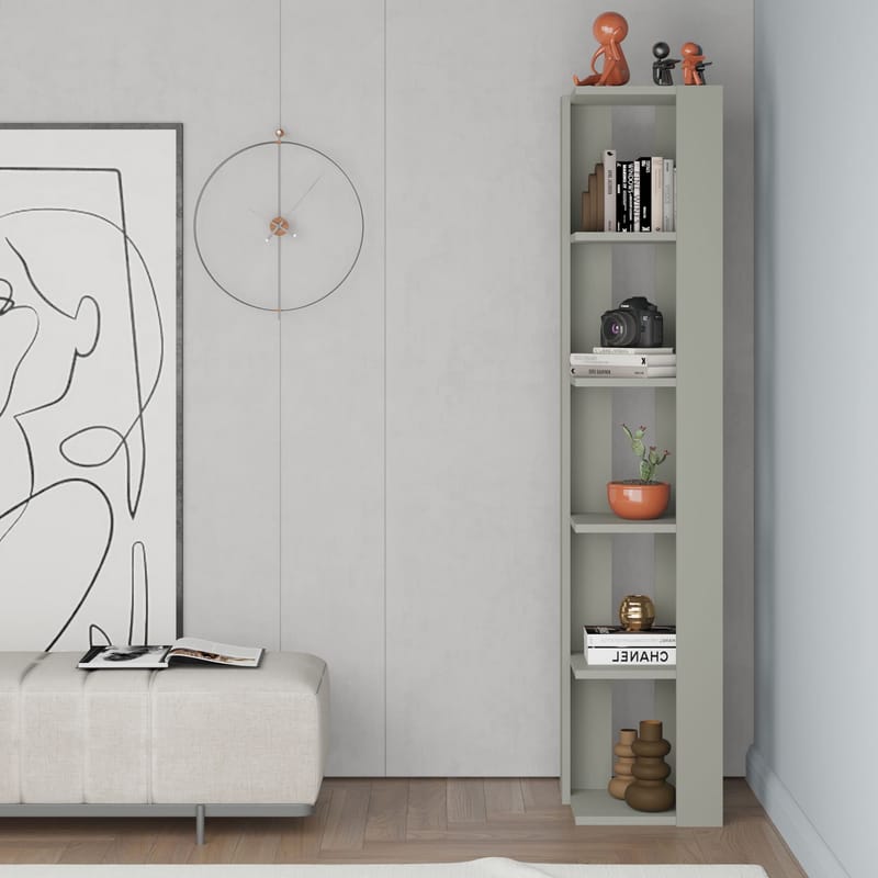 Verina Bokhylle 161 cm - Ash Green - Oppbevaring - Hylle - Hjørnehylle