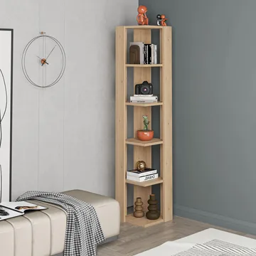 Verina Bokhylle 161 cm - Sapphire Oak - Oppbevaring - Hylle - Hjørnehylle