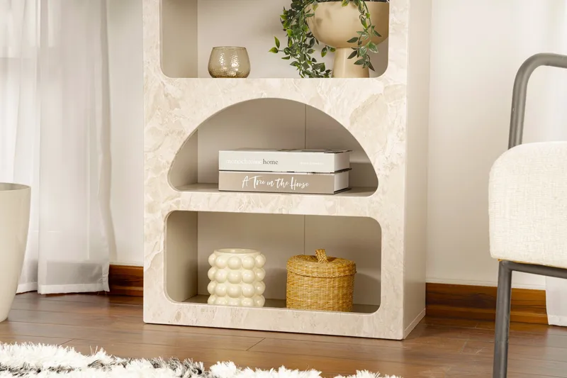 Wenus Bokhylle 60 cm - Travertin/Sandstein - Oppbevaring - Hylle - Bokhylle