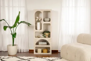 Wenus Bokhylle 60 cm - Travertin/Sandstein - Oppbevaring - Hylle - Bokhylle