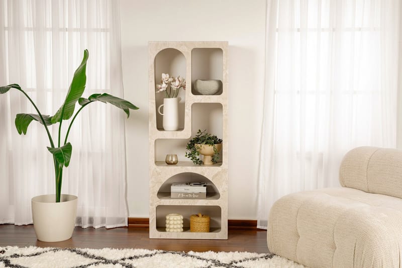 Wenus Bokhylle 60 cm - Travertin/Sandstein - Oppbevaring - Hylle - Bokhylle