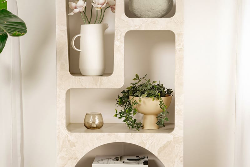 Wenus Bokhylle 60 cm - Travertin/Sandstein - Oppbevaring - Hylle - Bokhylle