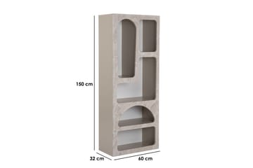 Wenus Bokhylle 60 cm - Travertin/Sandstein - Oppbevaring - Hylle - Bokhylle