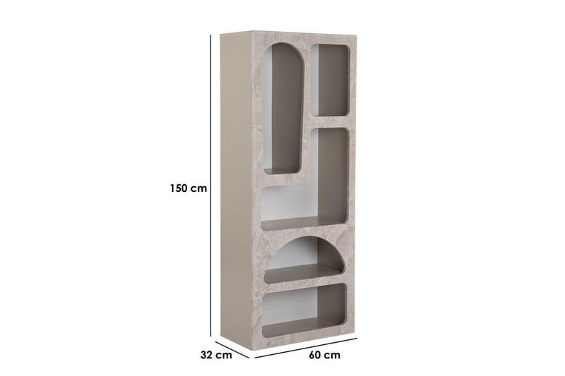 Wenus Bokhylle 60 cm - Travertin/Sandstein - Oppbevaring - Hylle - Bokhylle