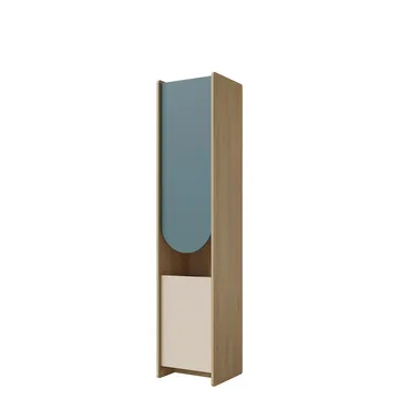Zarek bokhylle 44x198 cm - brun, blå, beige - Oppbevaring - Hylle - Bokhylle