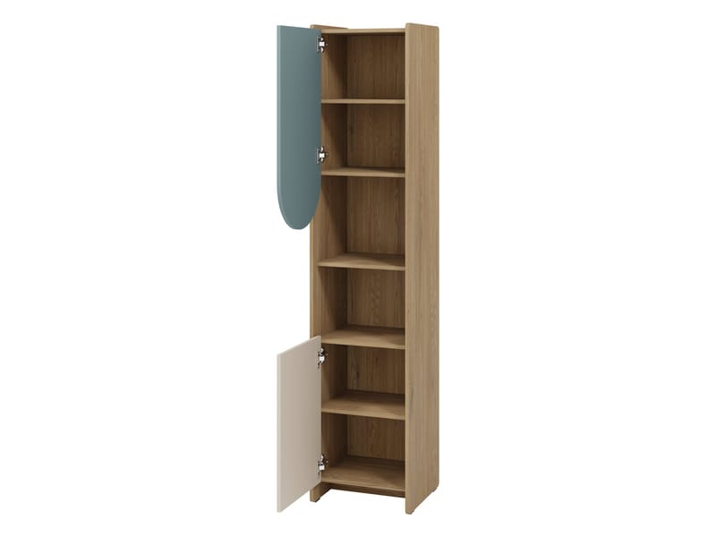 Zarek bokhylle 44x198 cm - brun, blå, beige - Oppbevaring - Hylle - Bokhylle
