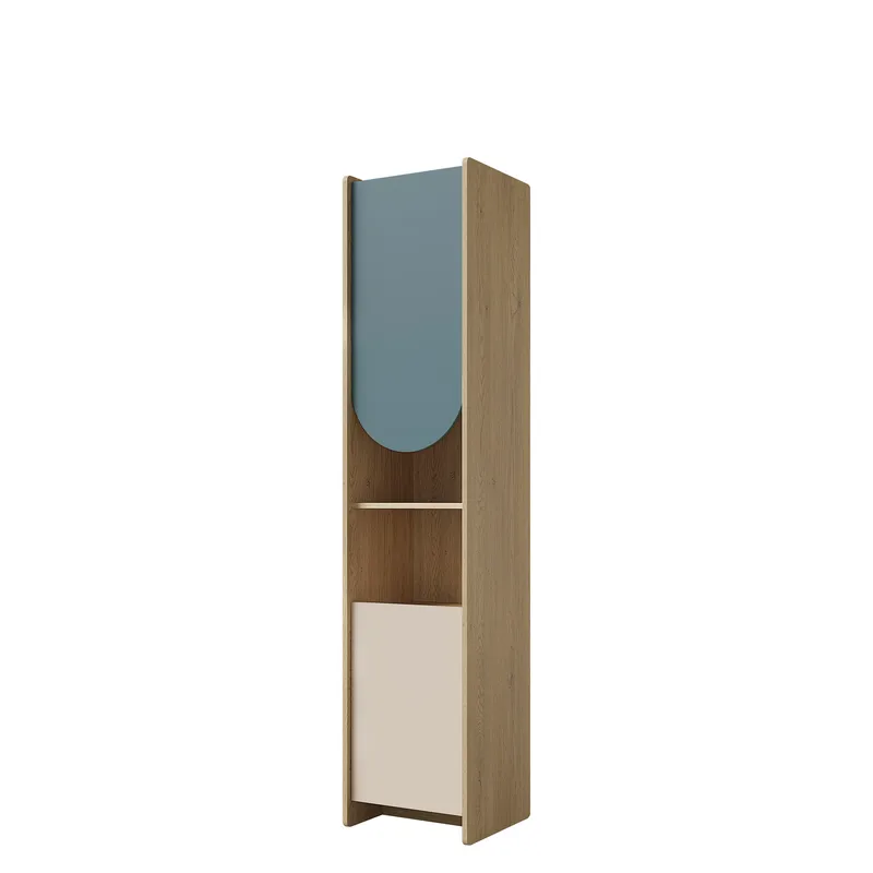 Zarek bokhylle 44x198 cm - brun, blå, beige - Oppbevaring - Hylle - Bokhylle