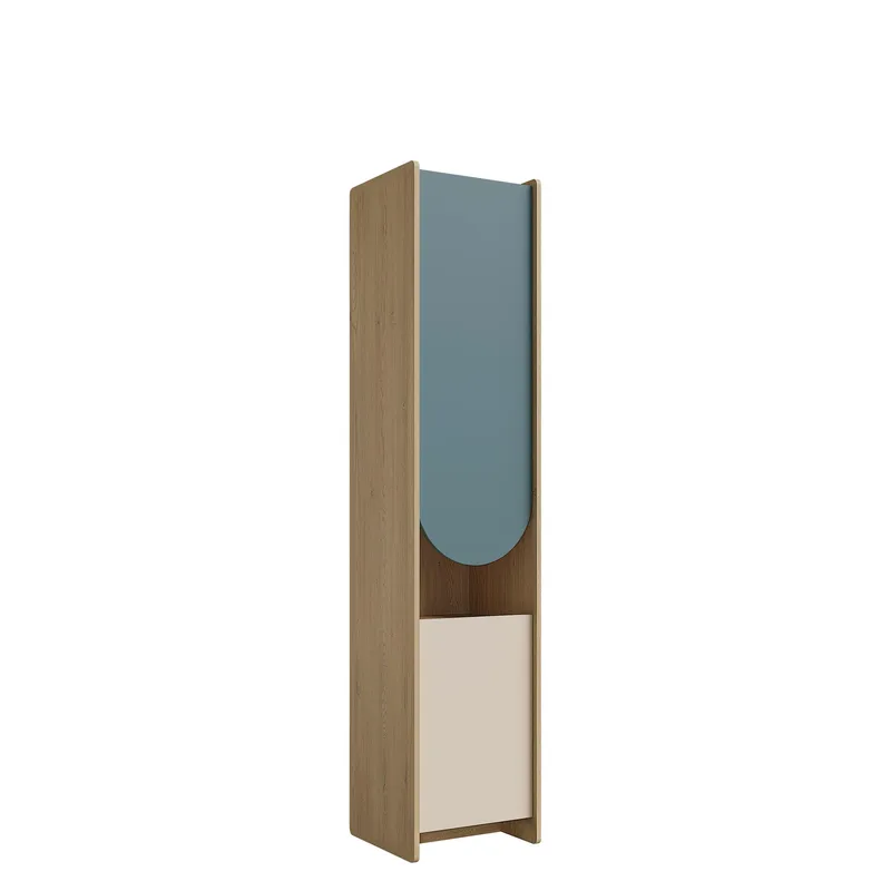 Zarek bokhylle 44x198 cm - brun, blå, beige - Oppbevaring - Hylle - Bokhylle