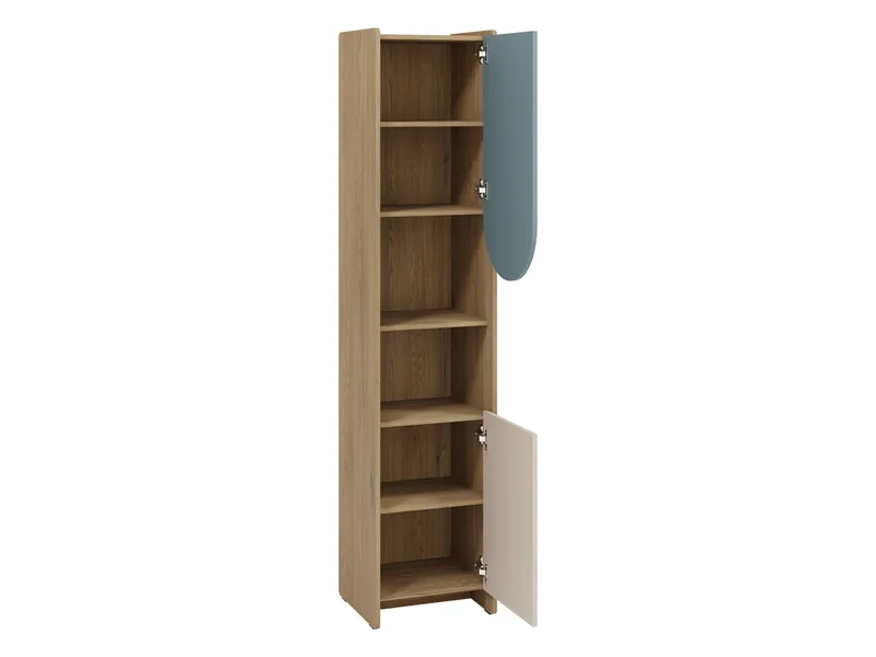 Zarek bokhylle 44x198 cm - brun, blå, beige - Oppbevaring - Hylle - Bokhylle