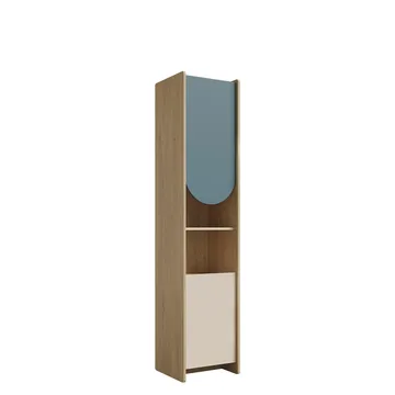 Zarek bokhylle 44x198 cm - brun, blå, beige - Oppbevaring - Hylle - Bokhylle