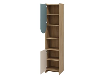 Zarek bokhylle 44x198 cm - brun, rosa, beige - Oppbevaring - Hylle - Bokhylle
