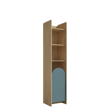 Zarek bokhylle 44x198 cm - Brun og blå - Oppbevaring - Hylle - Bokhylle