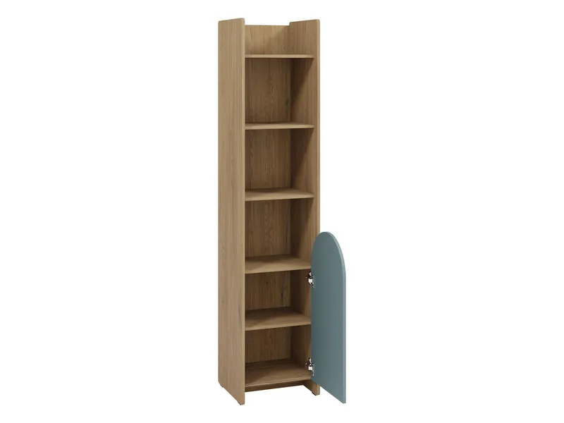 Zarek bokhylle 44x198 cm - Brun og blå - Oppbevaring - Hylle - Bokhylle
