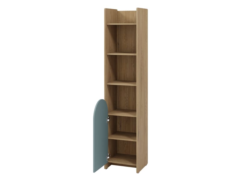Zarek bokhylle 44x198 cm - brun og blå - Oppbevaring - Hylle - Bokhylle