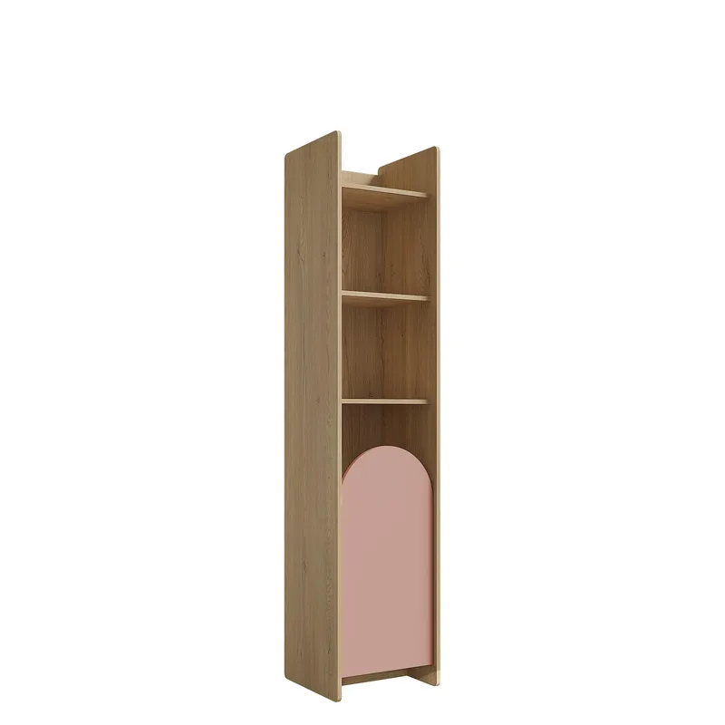 Zarek bokhylle 44x198 cm - Brun og rosa - Oppbevaring - Hylle - Bokhylle