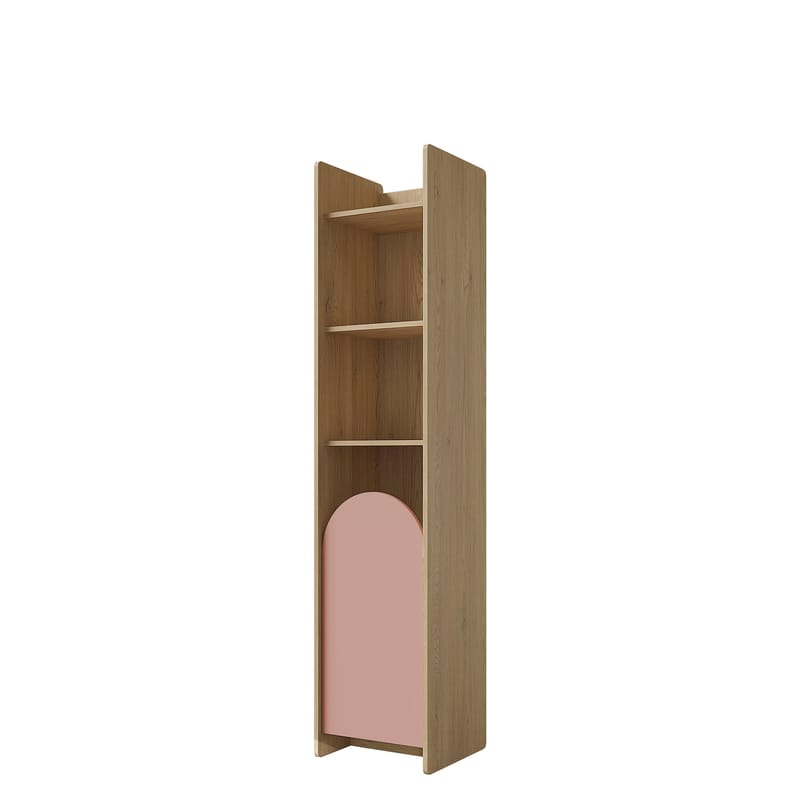 Zarek bokhylle 44x198 cm - brun og rosa - Oppbevaring - Hylle - Bokhylle