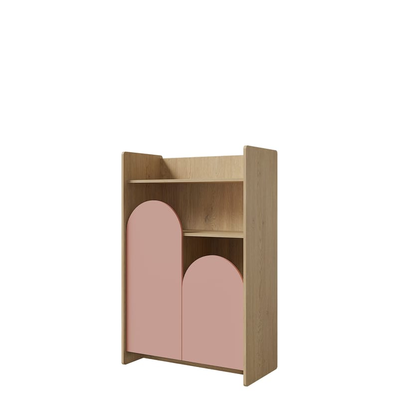 Zarek bokhylle 84x128 cm - brun og rosa - Oppbevaring - Hylle - Bokhylle