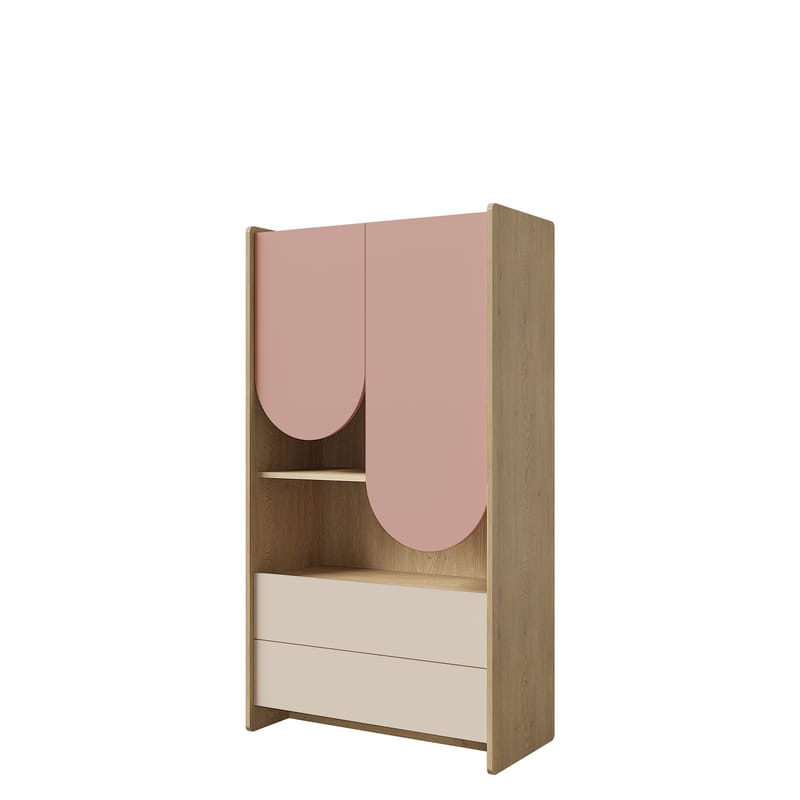 Zarek bokhylle 84x151 cm - brun, rosa, beige - Oppbevaring - Hylle - Bokhylle