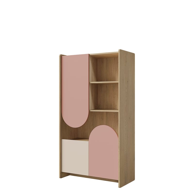 Zarek bokhylle 84x151 cm - brun, rosa, beige - Oppbevaring - Hylle - Bokhylle