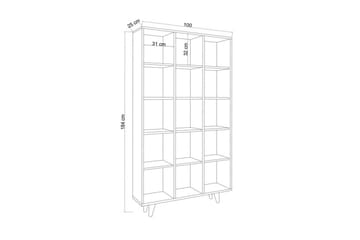 Zipa Bokhylle 100 cm - Beige - Oppbevaring - Hylle - Bokhylle
