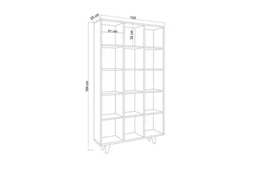 Zipa Bokhylle 100 cm - Beige - Oppbevaring - Hylle - Bokhylle