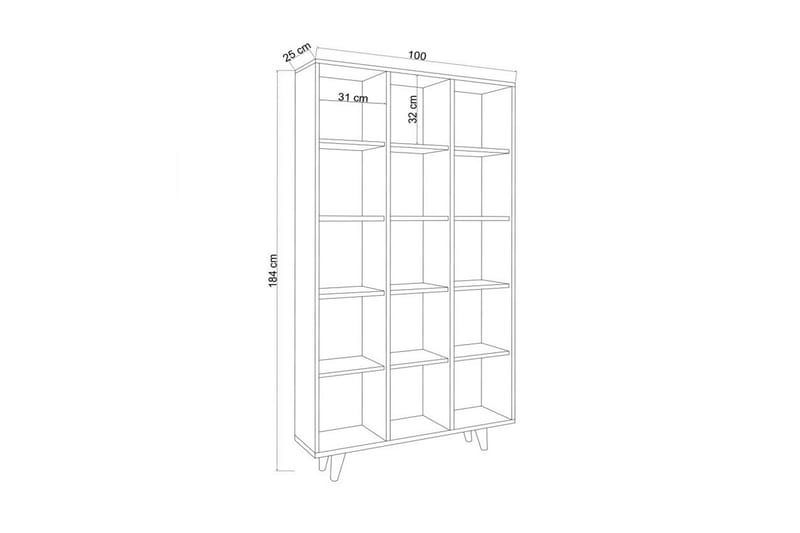 Zipa Bokhylle 100 cm - Beige - Oppbevaring - Hylle - Bokhylle