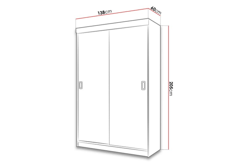 Isolaz Garderobeskap Med Speil 138x205 cm - Hvit/Grå - Oppbevaring - Garderober & garderobesystem