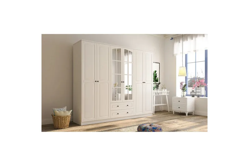 Jovric Garderobe 210x184 cm - Matt Hvit - Oppbevaring - Garderober & garderobesystem