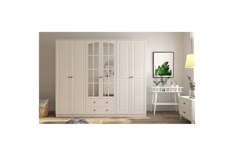 Jovric Garderobe 210x184 cm - Matt Hvit - Oppbevaring - Garderober & garderobesystem